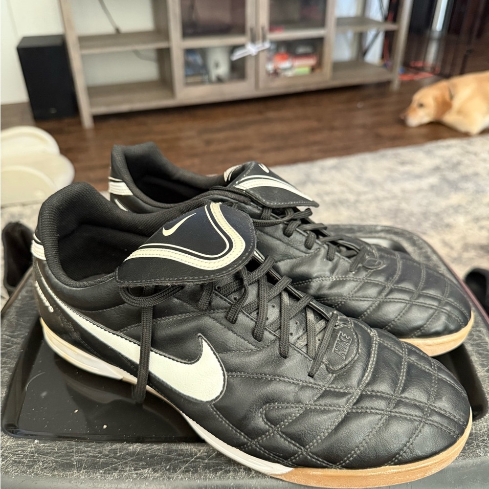 Nike Black and White Indoor Soccer Shoes